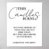 Moderne Minimalistische SkriptWedding Diese Kerzen Poster (Vorne)