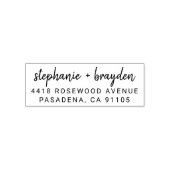 Moderne Minimalistische SkriptWedding-Rücksendeadr Permastempel (Design)