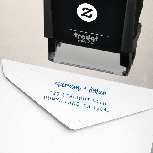 Moderne Minimalistische SkriptWedding-Rücksendeadr Permastempel