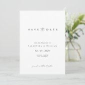 Moderne Minimalistische SkriptWedding Save the Dat Einladung (Stehend Vorderseite)