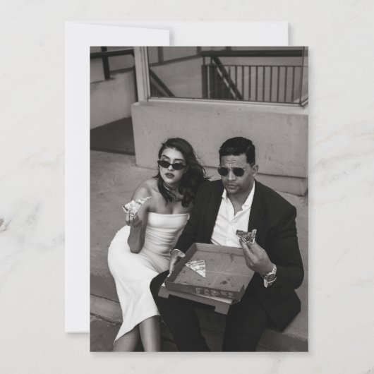 Moderne Minimalistische SkriptWedding Save the Dat Einladung (Rückseite)