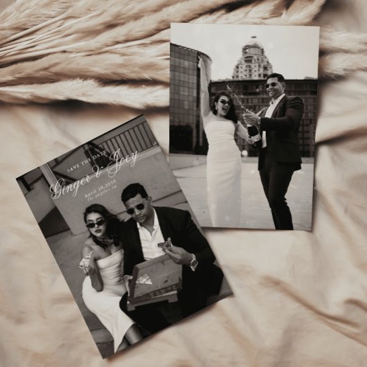 Moderne Minimalistische SkriptWedding Save the Dat Einladung