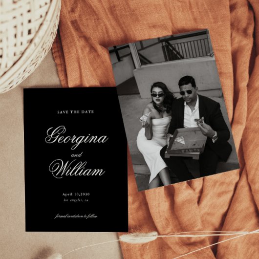 Moderne Minimalistische SkriptWedding Save the Dat Einladung