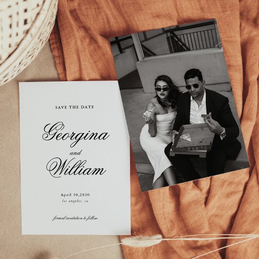 Moderne Minimalistische SkriptWedding Save the Dat Einladung