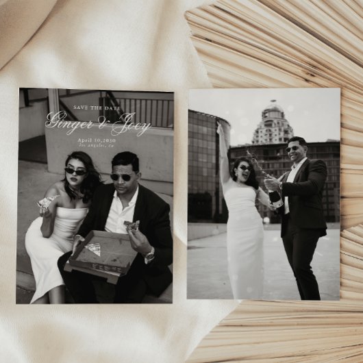 Moderne Minimalistische SkriptWedding Save the Dat Einladung