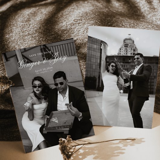 Moderne Minimalistische SkriptWedding Save the Dat Einladung