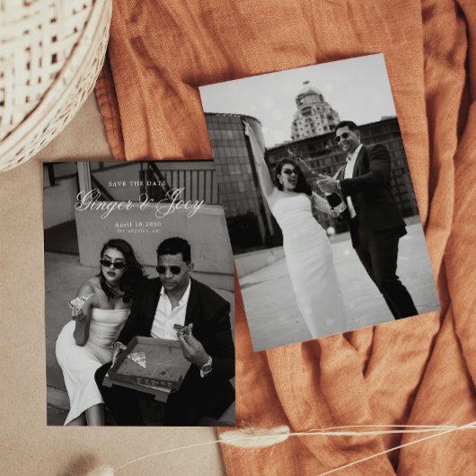 Moderne Minimalistische SkriptWedding Save the Dat Einladung