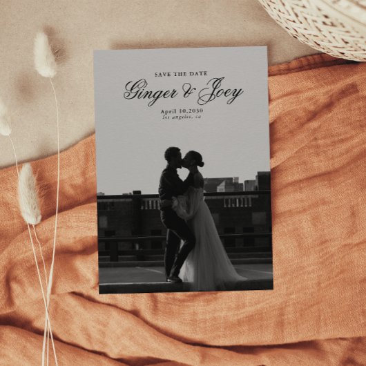 Moderne Minimalistische SkriptWedding Save the Dat Einladung