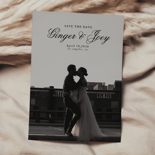 Moderne Minimalistische SkriptWedding Save the Dat Einladung