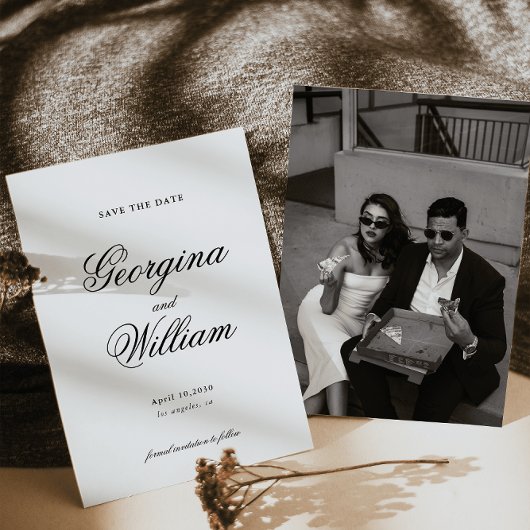 Moderne Minimalistische SkriptWedding Save the Dat Einladung