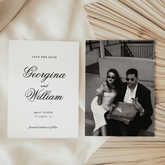 Moderne Minimalistische SkriptWedding Save the Dat Einladung