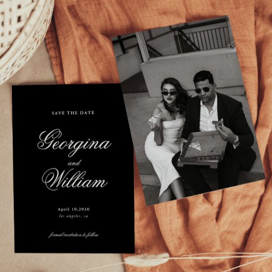 Moderne Minimalistische SkriptWedding Save the Dat Einladung