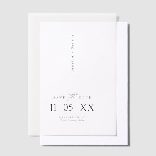 Moderne Minimalistische SkriptWedding Save the Dat Pergament Einladungen (Versetzt)