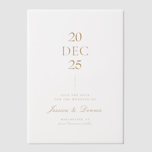 Moderne Minimalistische SkriptWedding Save the Dat Pergament Einladungen (Vorderseite)