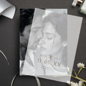 Moderne Minimalistische SkriptWedding Save the Dat Pergament Einladungen