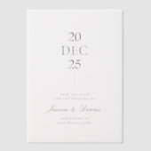 Moderne Minimalistische SkriptWedding Save the Dat Pergament Einladungen (Vorderseite)