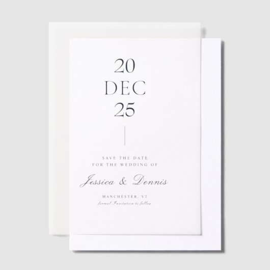 Moderne Minimalistische SkriptWedding Save the Dat Pergament Einladungen (Versetzt)