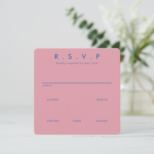 Moderne Minimalistische Sleek Simple Wedding RSVP (Stehend Vorderseite)