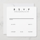 Moderne Minimalistische Sleek Simple Wedding RSVP (Vorderseite)