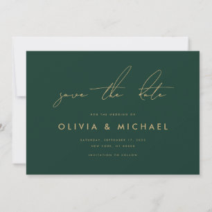 Moderne Minimalistische SmaragdWedding rettet das  Save The Date