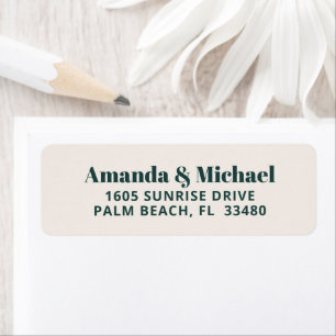 Moderne Minimalistische Smarald Green und Ecru Bei