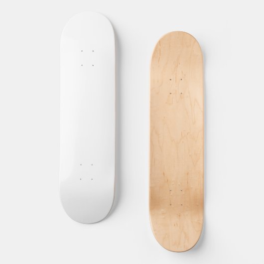Moderne Minimalistische, solide, weiße Farbe Skateboard (Vorderseite)