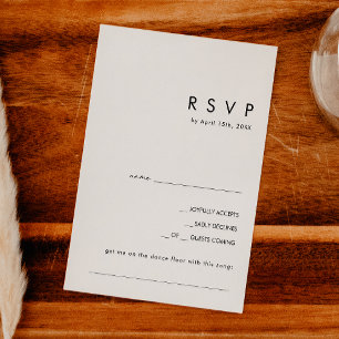 Moderne Minimalistische Song Request RSVP Card Karte