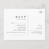 Moderne Minimalistische Song Request RSVP Card Postkarte (Rückseite)