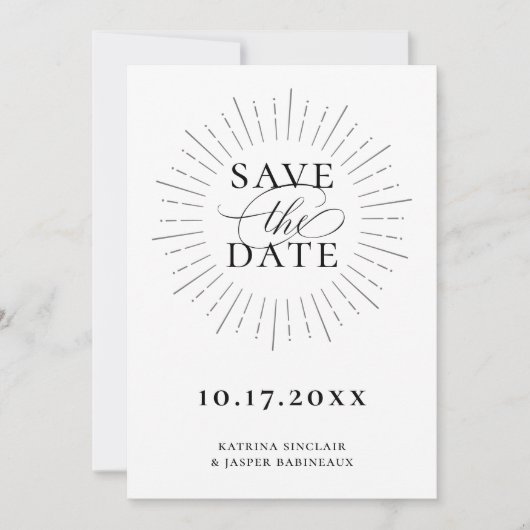 Moderne Minimalistische Sonnenbrille Save the Date Ankündigung (Vorderseite)