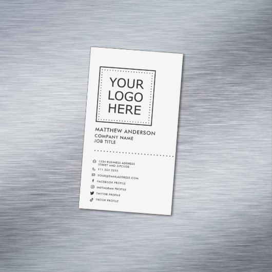 Moderne Minimalistische soziale Medien Magnetische Visitenkarte (Beispiel)