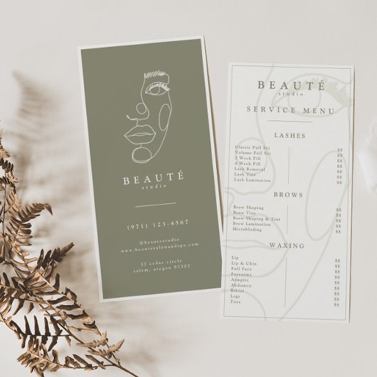 Moderne Minimalistische Speisekarte für Elfenbein/