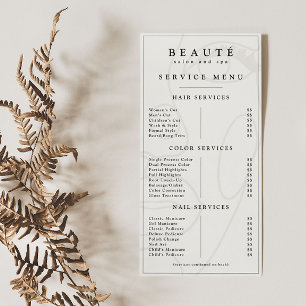 Moderne Minimalistische Speisekarte für Elfenbein/