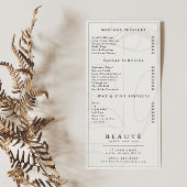 Moderne Minimalistische Speisekarte für Elfenbein/