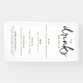 Moderne Minimalistische Speisekarte für Hochzeitsg Banner (Horizontal)