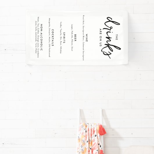 Moderne Minimalistische Speisekarte für Hochzeitsg Banner (InSitu)