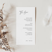 Moderne Minimalistische Speisekarte für Hochzeitsp