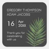 Moderne Minimalistische Sternenhimmel & Beach Palm Quadratischer Aufkleber (Vorderseite)