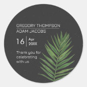 Moderne Minimalistische Sternenhimmel & Beach Palm Runder Aufkleber (Vorderseite)