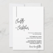 Moderne Minimalistische, stilvolle Foto-Hochzeit Einladung (Vorderseite)