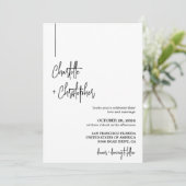 Moderne Minimalistische, stilvolle Foto-Hochzeit Einladung (Stehend Vorderseite)