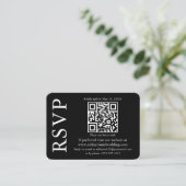 Moderne Minimalistische, stilvolle QR Wedding Blac Begleitkarte (Stehend Vorderseite)