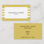 Moderne Minimalistische Streifen Freelancer Visitenkarte (Vorne/Hinten)