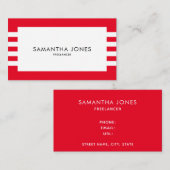 Moderne Minimalistische Streifen Freelancer Visitenkarte (Vorne/Hinten)