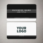 Moderne minimalistische Streifen Grau Schwarz & We Visitenkarte