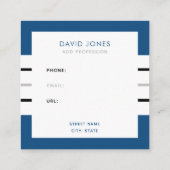 Moderne Minimalistische Streifen Quadratische Visitenkarte (Rückseite)