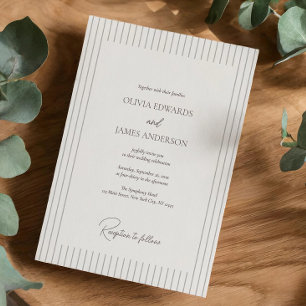 Moderne minimalistische Streifenhochzeit Einladung