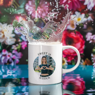 Moderne minimalistische süße 16. Geburtstags-Kreis Kaffeetasse