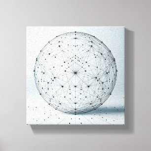 Moderne minimalistische symmetrische Linienkunst - Leinwanddruck