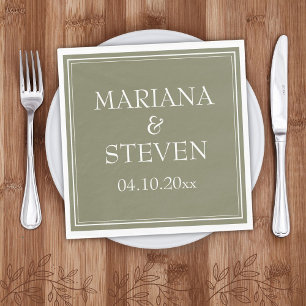 Moderne Minimalistische Szene Grüne Napkins Serviette