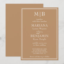 Moderne Minimalistische Tan Beige Hochzeit